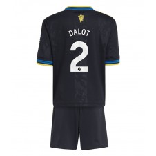 Manchester United Diogo Dalot #2 Tredjedraktsett Barn 2025-26 Kortermet (+ korte bukser)